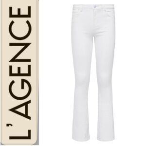 New L’Agence Stylish Selma Baby Boot Cut in White Jeans Sz 25